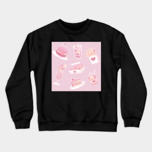 Pink Kawaii Fast Food Crewneck Sweatshirt